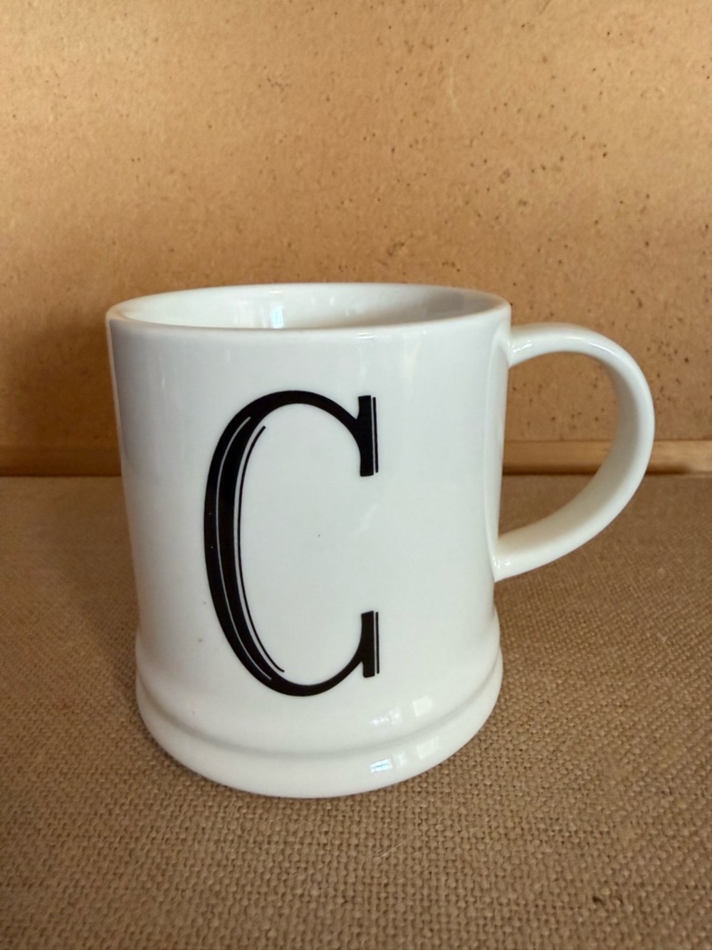 Monogram C Ceramic Coffee Mug in White